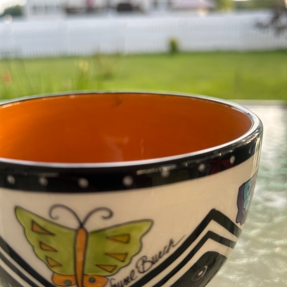 Laurel Burch butterfly pedestal bowl - Picture 7 of 7